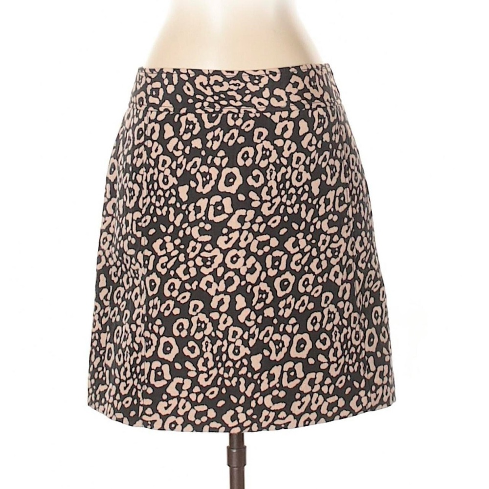 Ann Taylor Loft Black And Blush Pink Leopard Print Skirt Size 6 - Picture 2 of 8